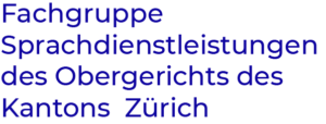 Typografische Darstellung der Fachgruppe Sprachdienstleistungen des Zürcher Obergerichts